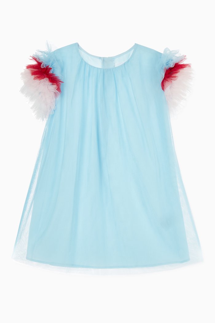 

Gradient Effect Frill Dress, Blue