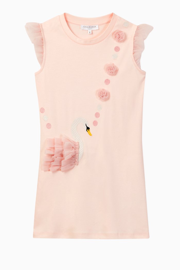 

Swan Lake Organza Sleeve Dress, Pink