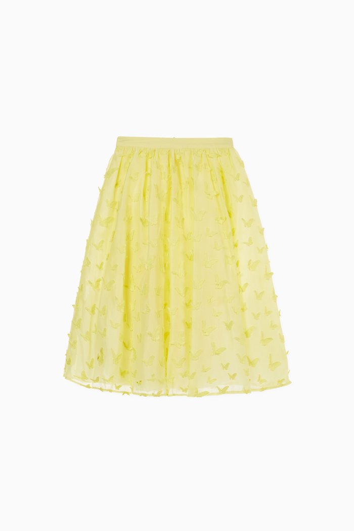 

Butterfly Appliqué Skirt in Organza, Yellow