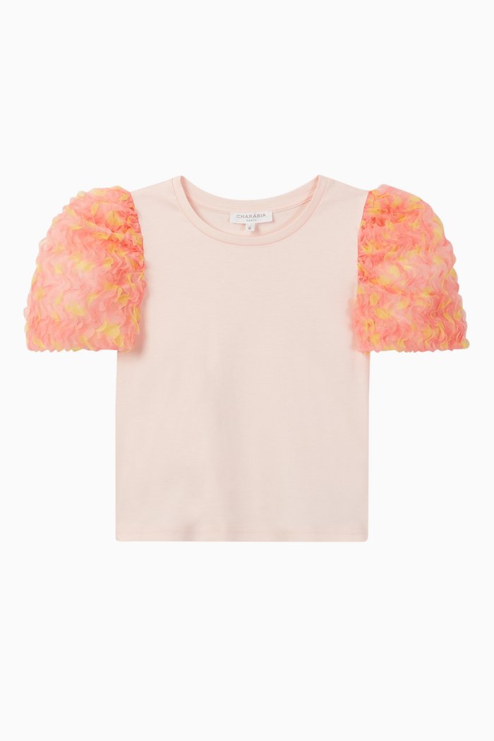 

Sorbet Tulle Sleeve T-Shirt, Multicolour