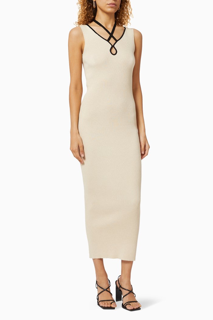 

Keyhole Knit Dress, Neutral