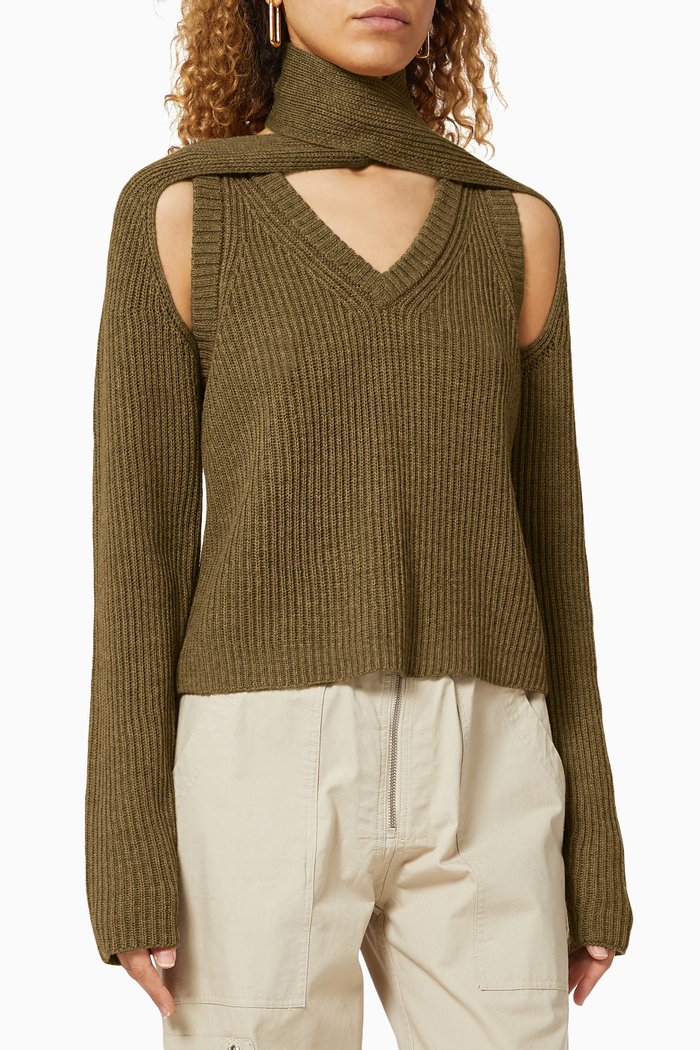 

Loop Chunky Sweater in Wool, Green