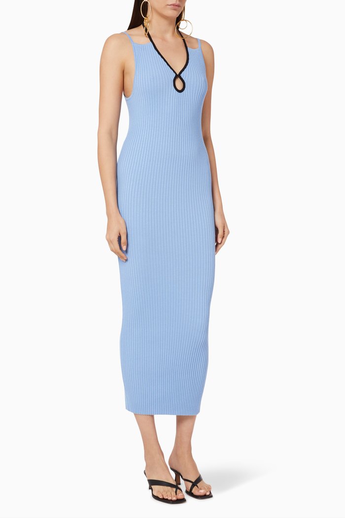 

Loop Ribbed Dress, Blue