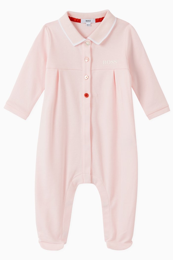 Logo Print Pyjamas in Cotton, Pink