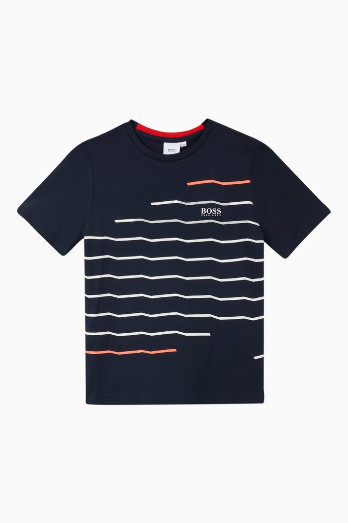 

Stripe T-shirt in Cotton, Blue