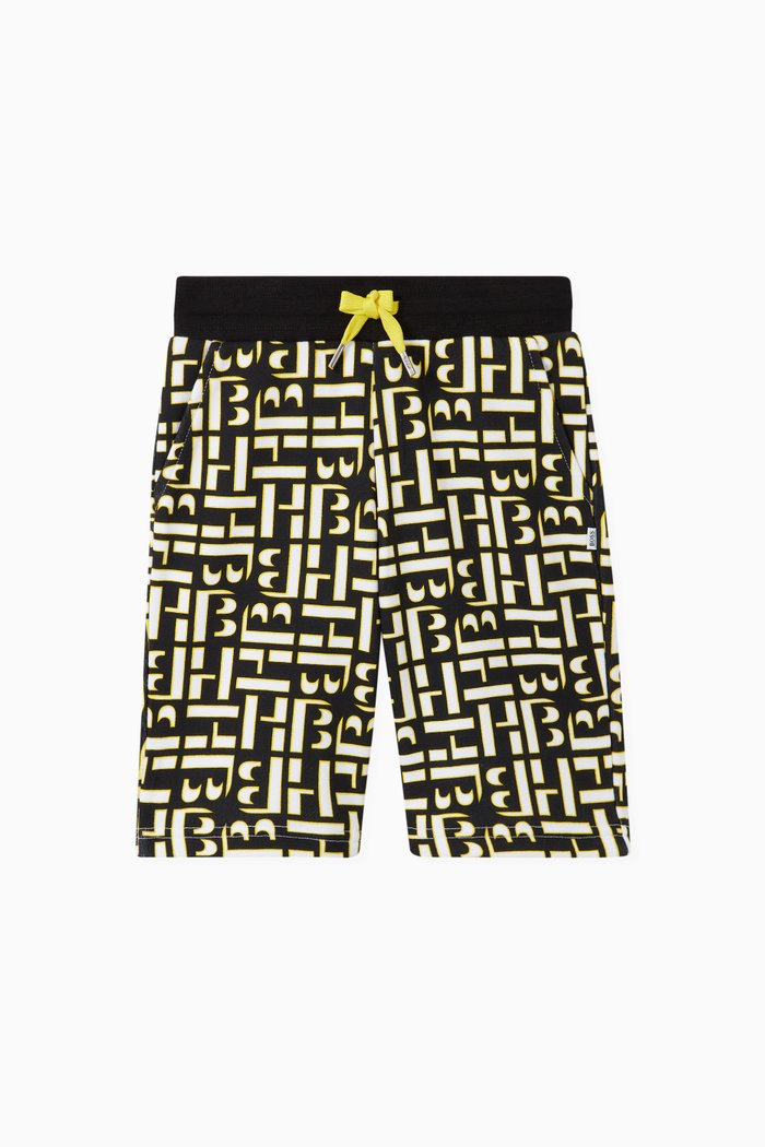

Monogram Print Jersey Shorts, Multicolour