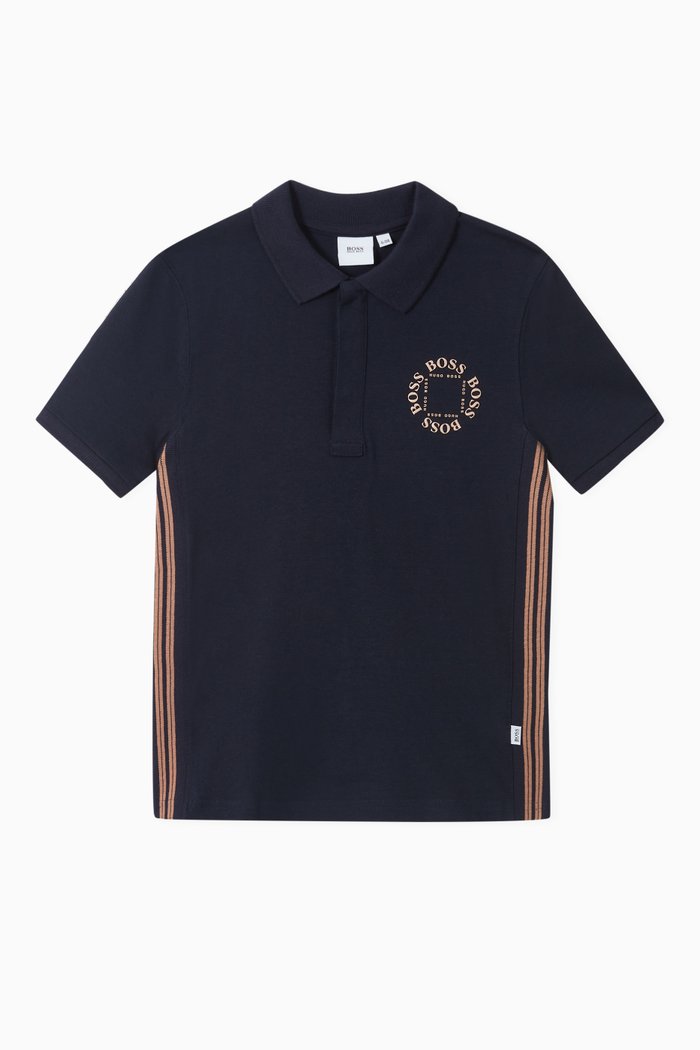 

Logo Polo Shirt in Cotton Piqué, Blue