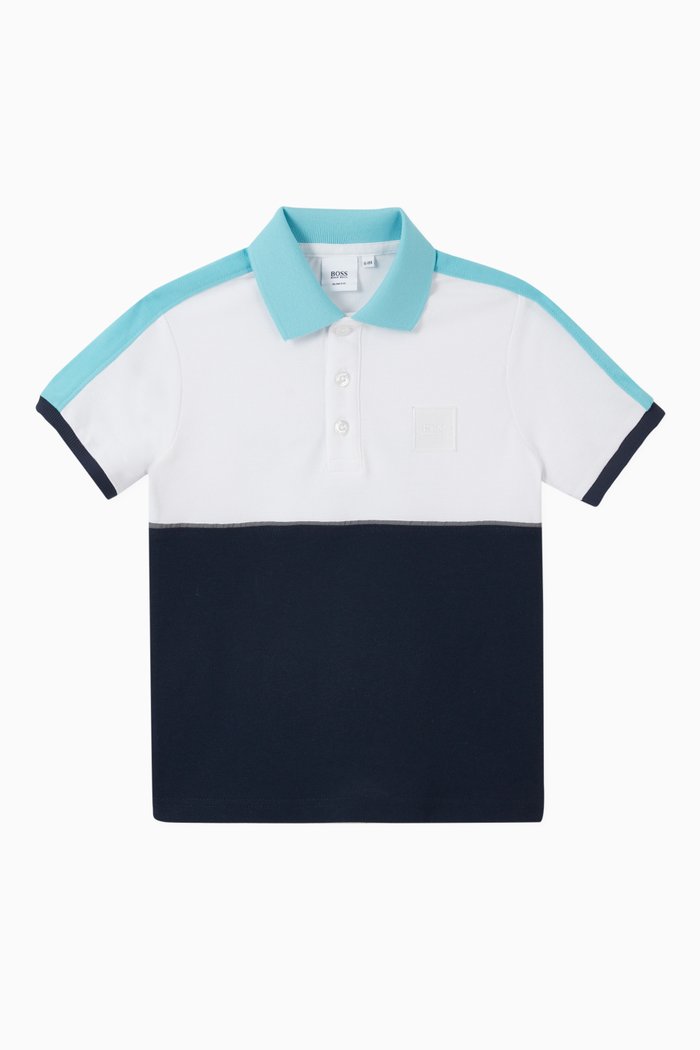 

Tricolour Polo T-shirt in Cotton, White