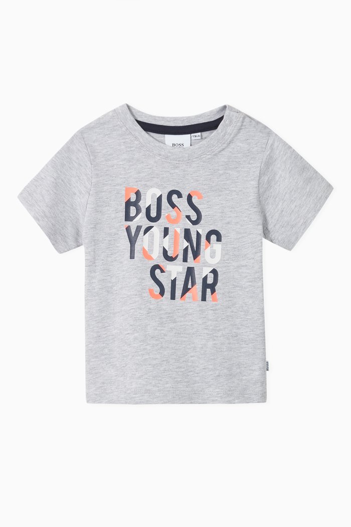 

Graphic T-Shirt in Cotton Jersey, Grey