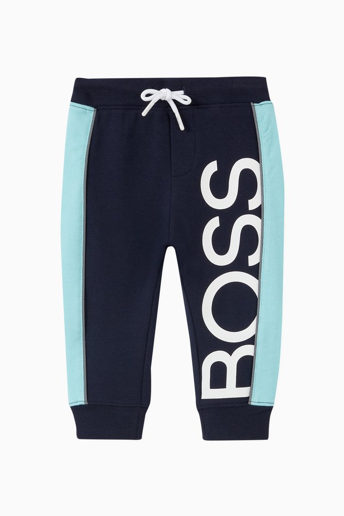 Bicolour Sweatpants in Cotton, Blue