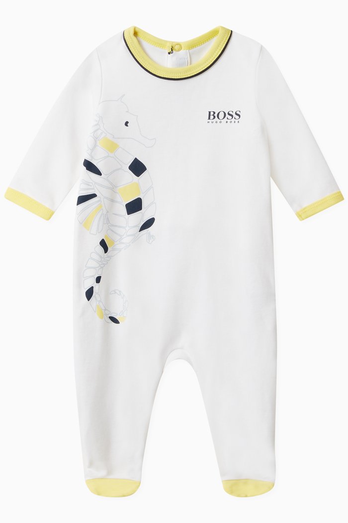 

Seahorse Logo Romper in Cotton, White