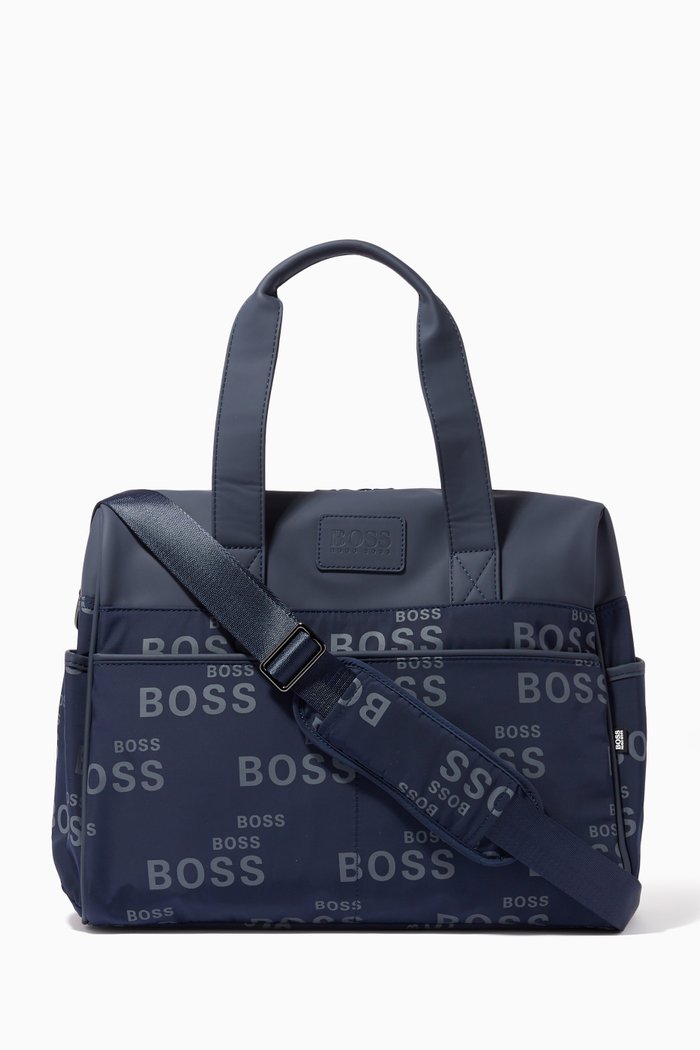 

Logo Print Diaper Bag, Blue