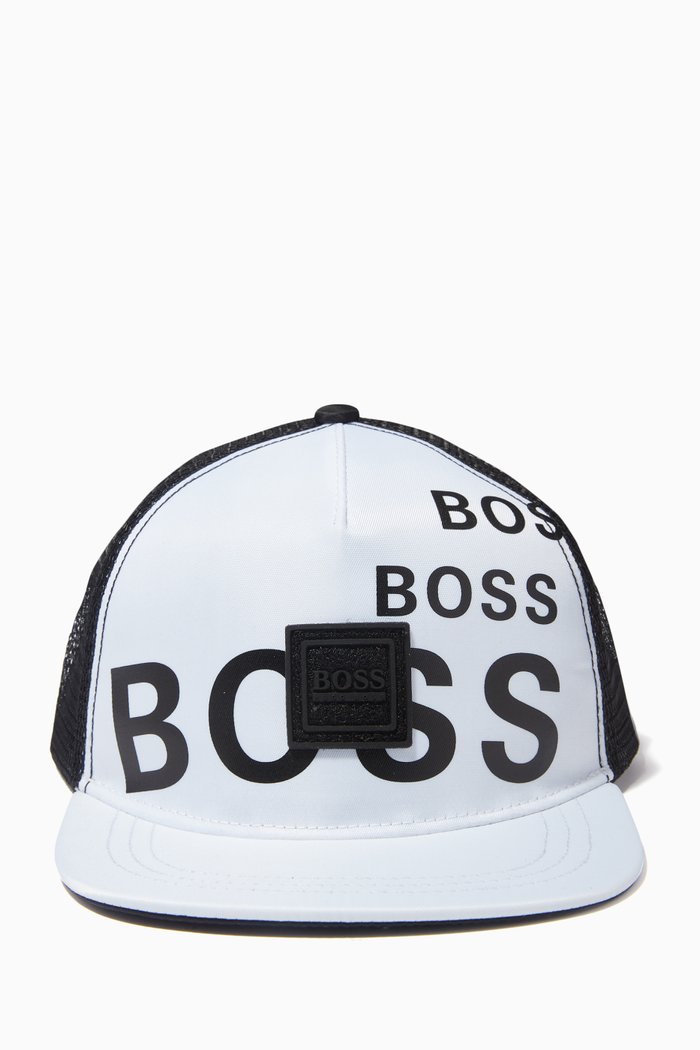 

Logo Cap in Polyester Twill & Mesh, White