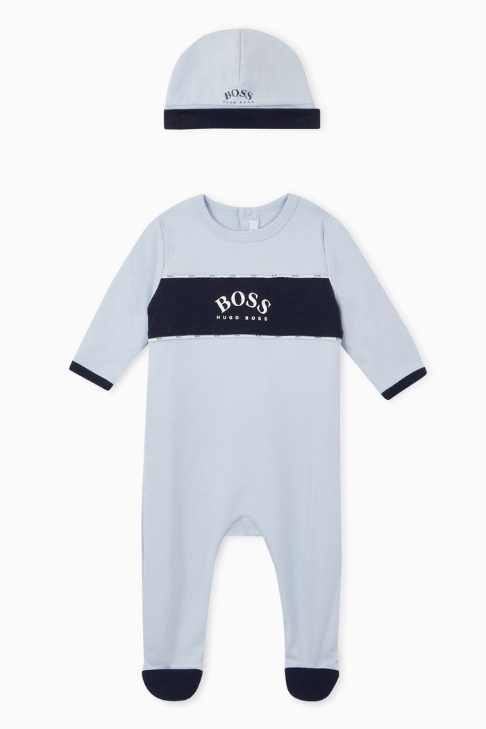 

Pyjama & Hat Set in Cotton, Blue