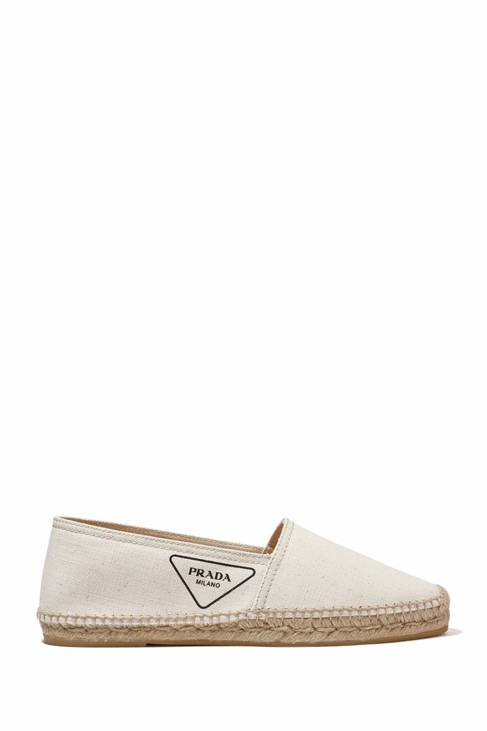 

Triangle Logo Espadrilles in Gabardine Fabric, Neutral