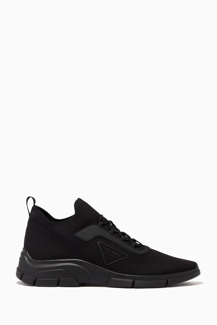 

Sneakers in Knit Fabric, Black