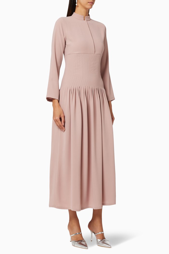 

Corset-Style Waist Maxi Dress, Pink