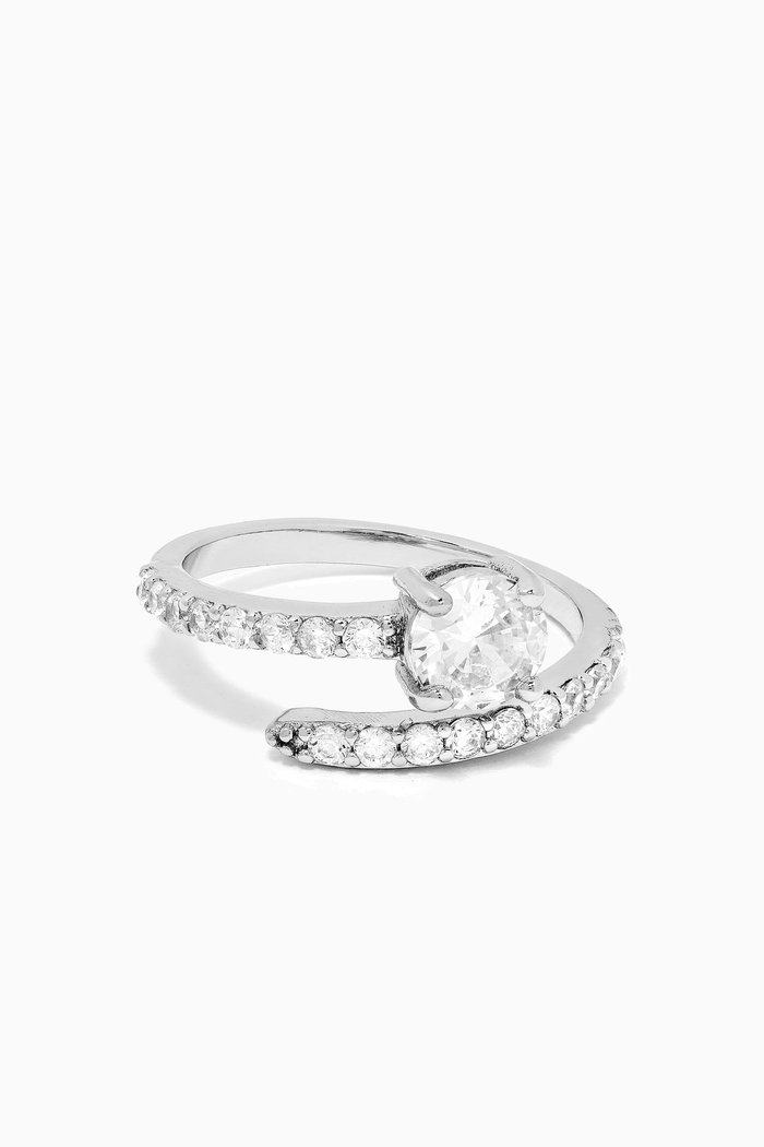 

Split Pave Band Ring, Silver