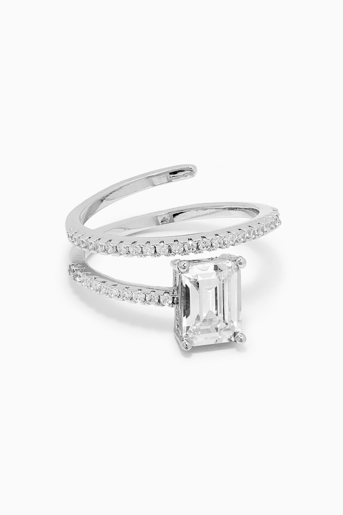 

Wraparound Pave Band Ring, Silver