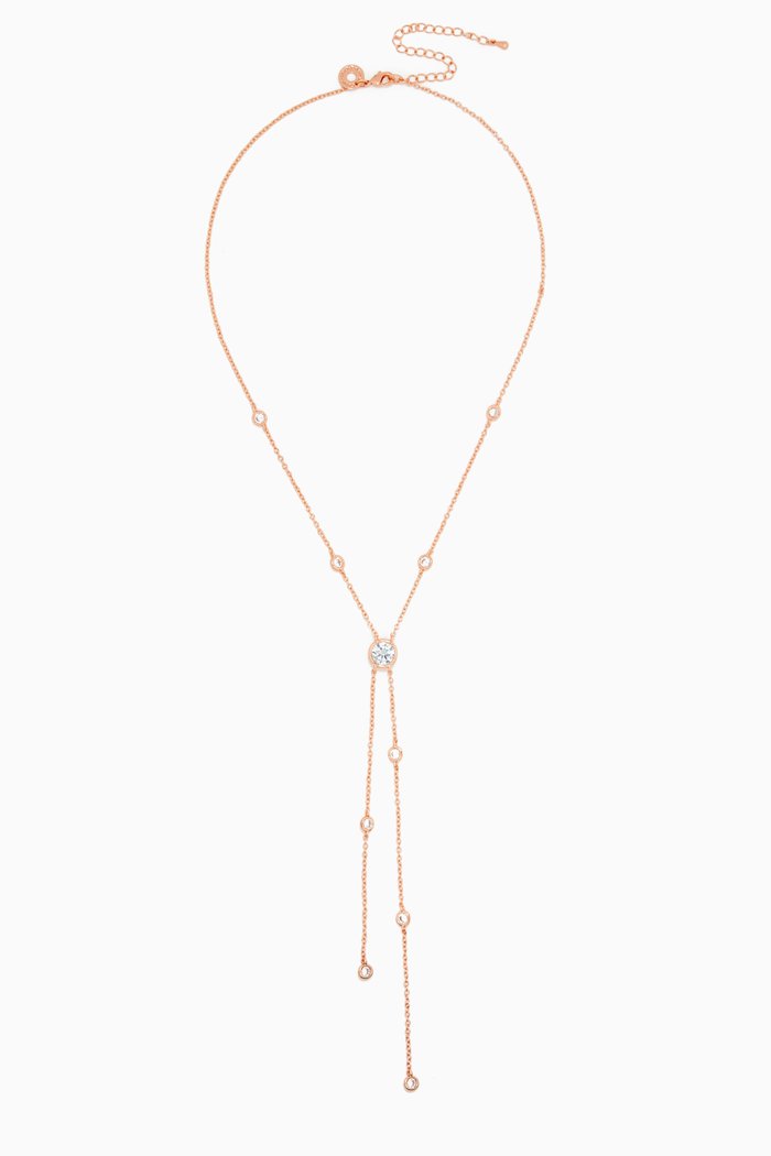 

Y Bezel Necklace, Rose gold