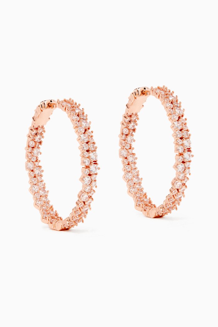 

Round Cluster Hoop Earrings, Rose gold
