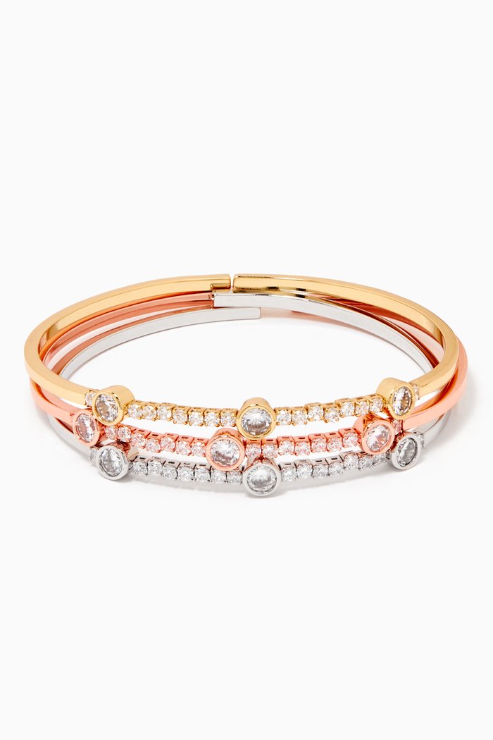 

Round Stone Flex Wrap Bracelet, Silver