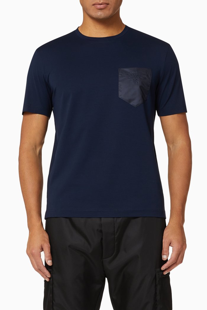 

Logo Nylon Pocket Jersey T-Shirt, Blue