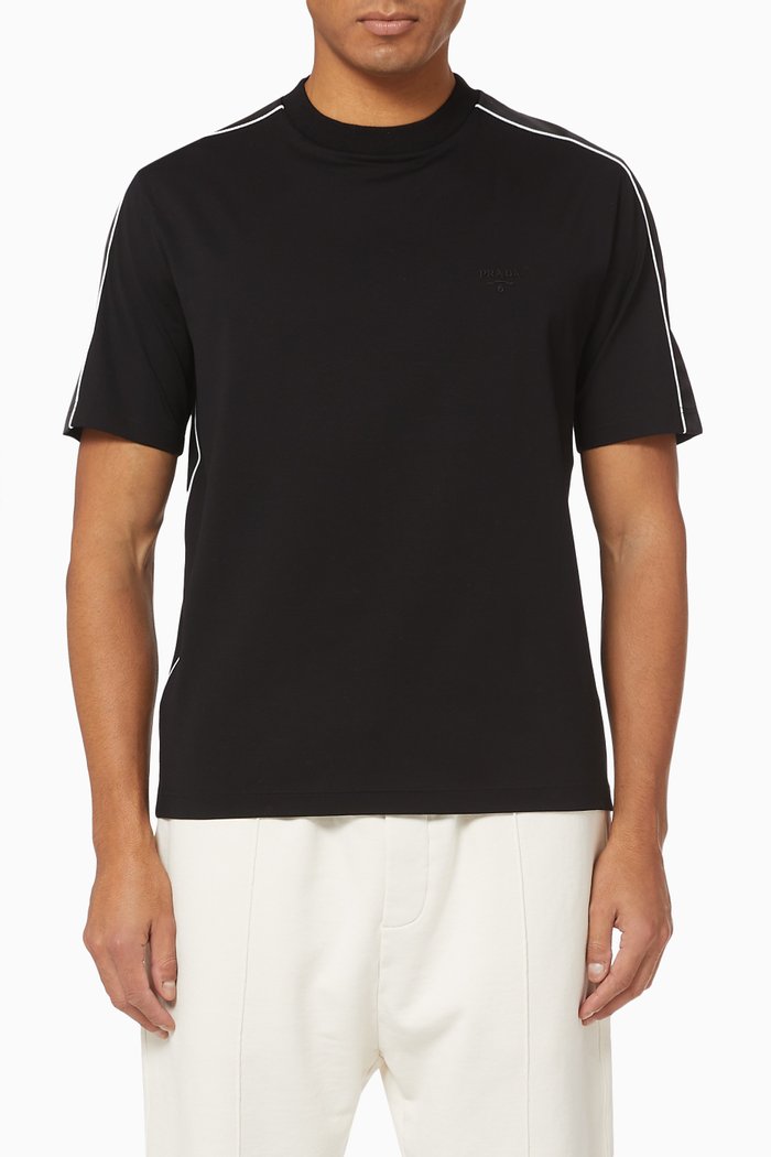 

Triangle Logo Nylon Tape T-Shirt, Black