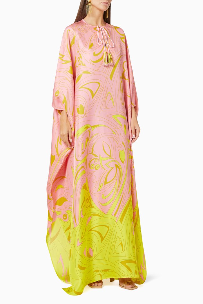 

Dinamica Dégradé Silk Twill Kaftan, Pink