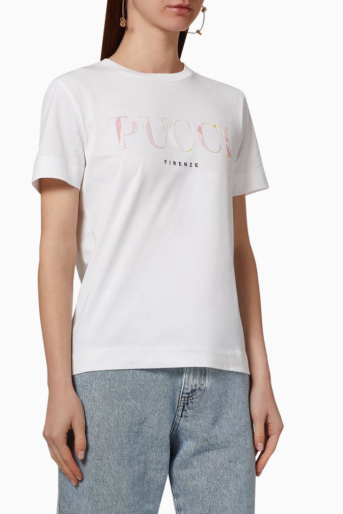 

Logo Print Cotton T-Shirt, White