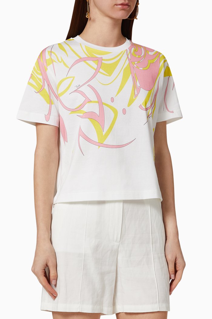 

Dinamica Print Cotton T-Shirt, White