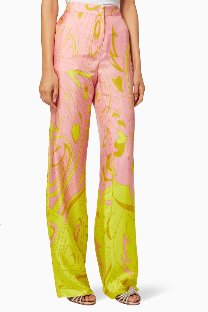 Dinamica Silk-Blend Trousers, Pink
