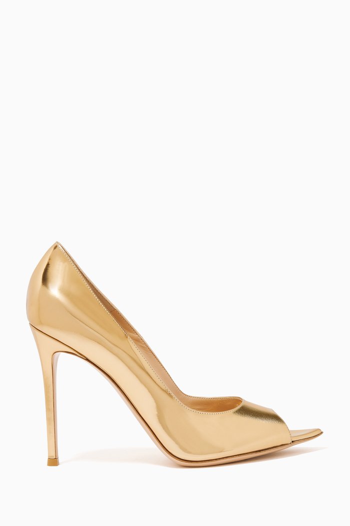 

Musa Pumps 105 in Mirror Leather, Gold