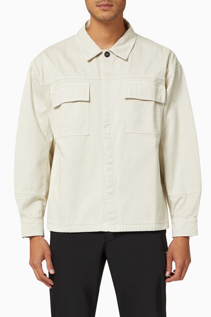 

Snapped Denim Overshirt, Grey