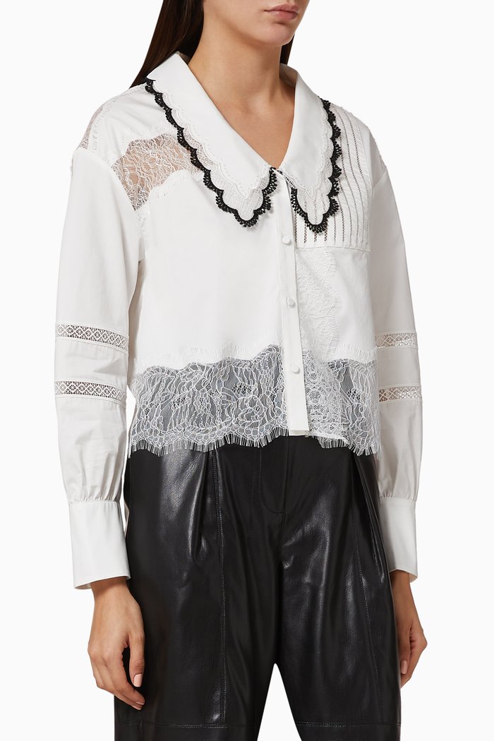 

Organic Cotton Trimmed Shirt, White