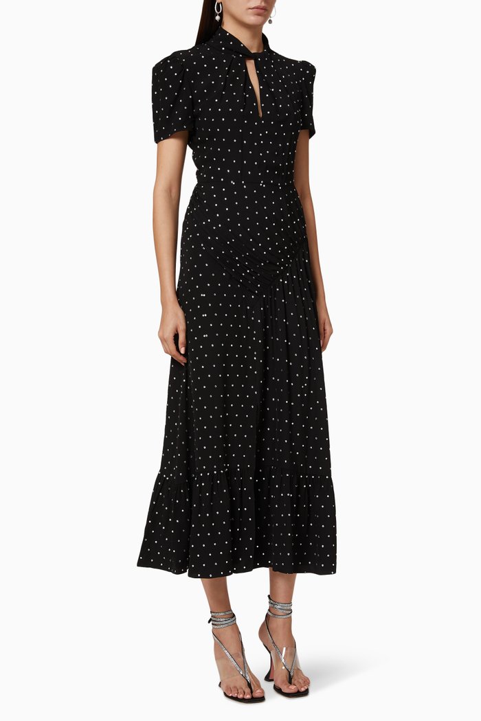 Diamante Midi Dress, Black