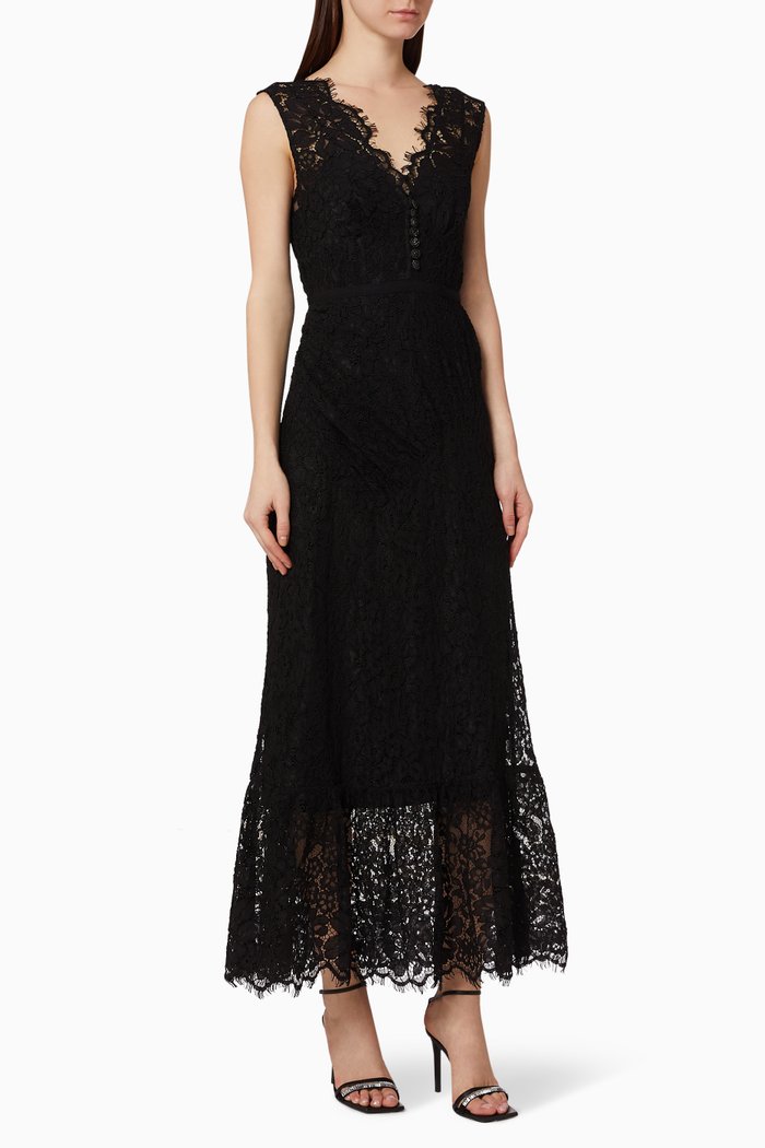 

Diamante Buttoned Dress, Black