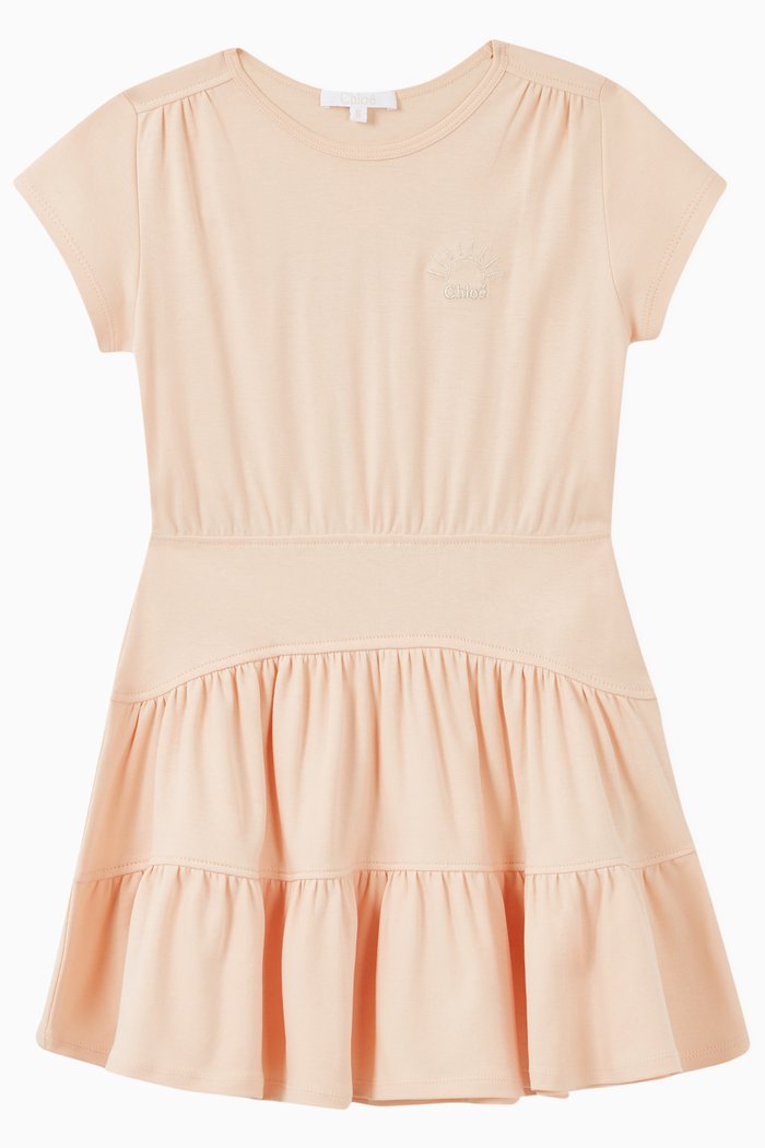 

Tiered Cotton Dress, Pink