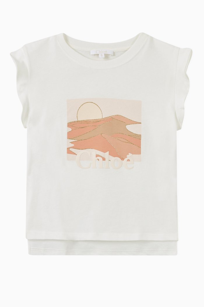 

Dune Print Logo Cotton T-Shirt, Neutral