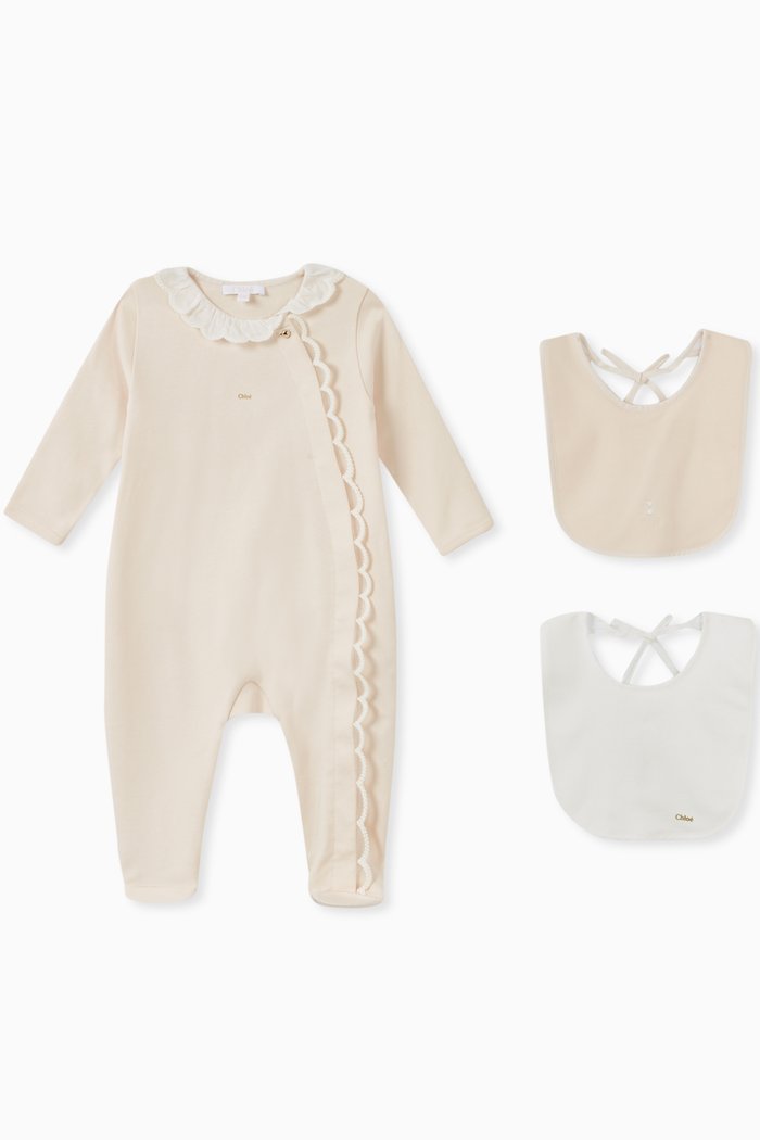 

Cotton Pajamas & Bibs Gift Set, Pink