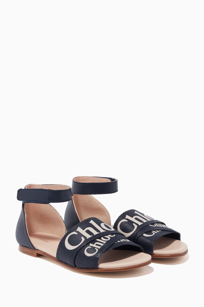 

Woody Flat Sandals in Canvas, Blue