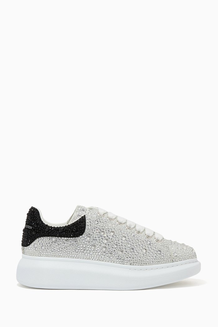 

Oversized Sneakers in Crystals, White