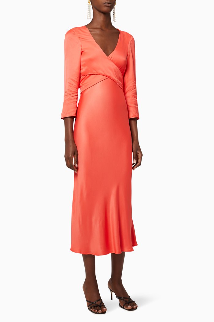 

Satin Dress & Jacket Set, Red