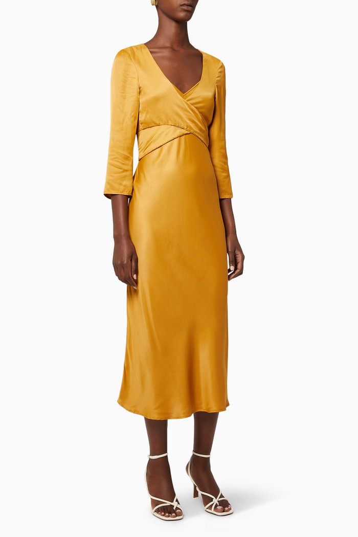 

Satin Dress & Jacket Set, Yellow