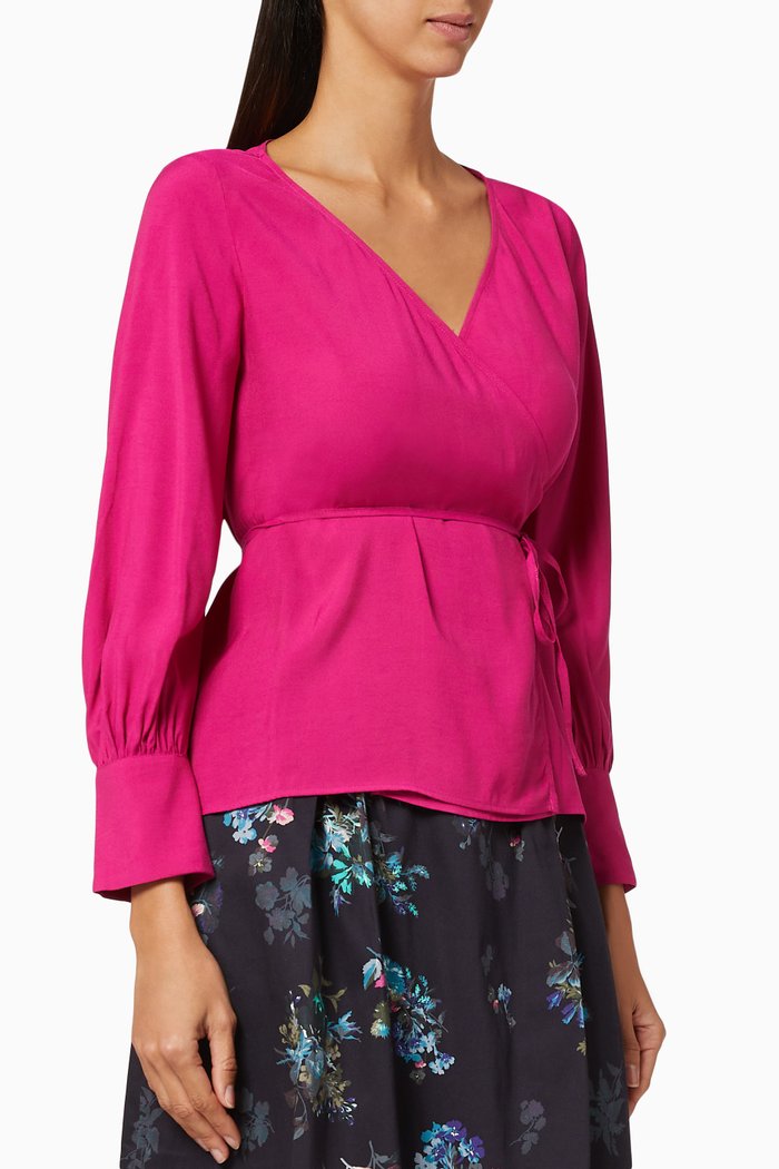 

Designer Wrap Blouse, Purple