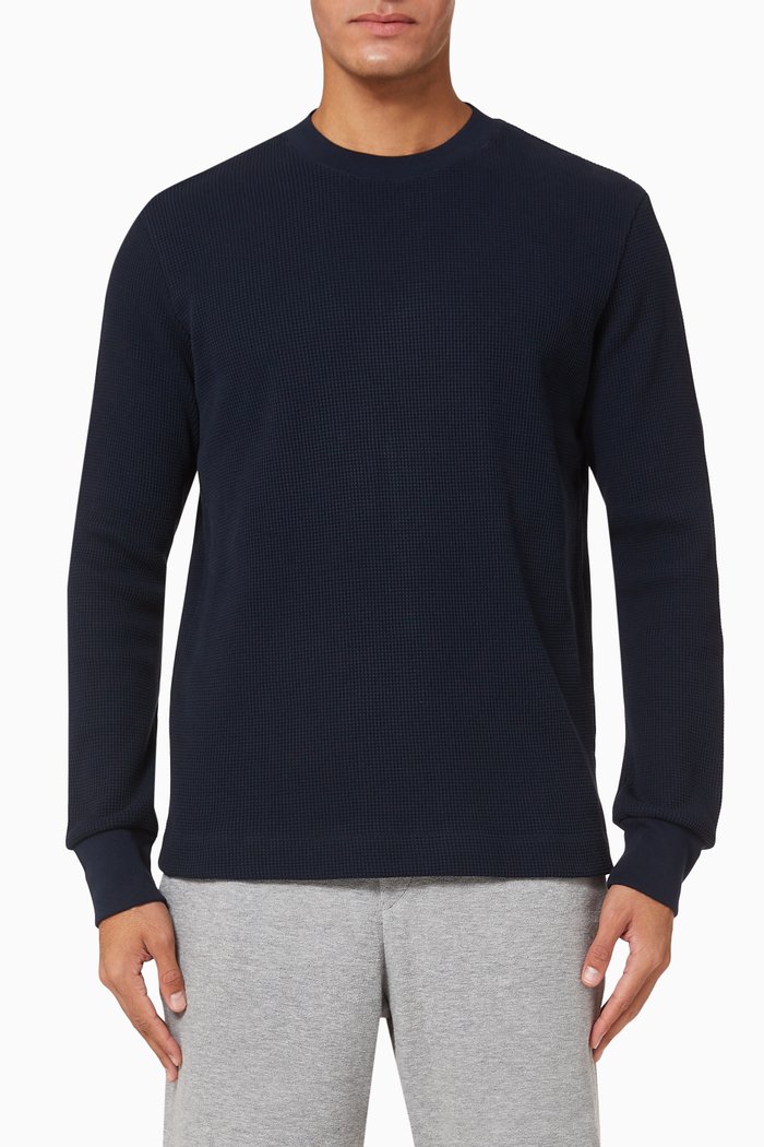 

Mattis Waffle-Knit Jersey Pullover, Blue