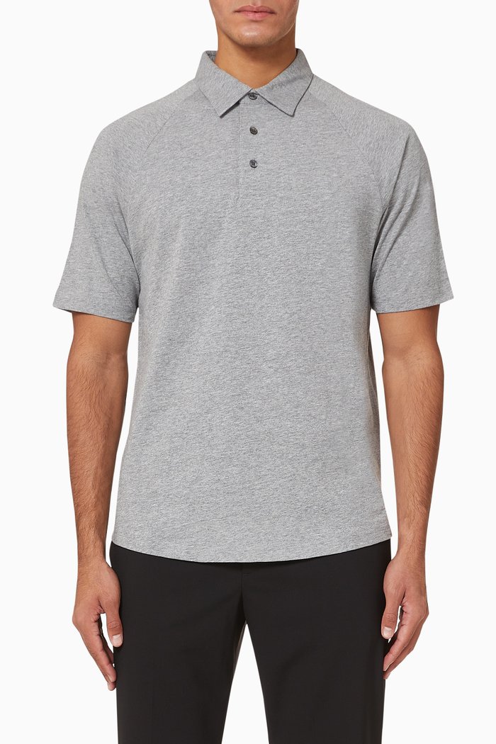

Cotton Pique Polo Shirt, Grey