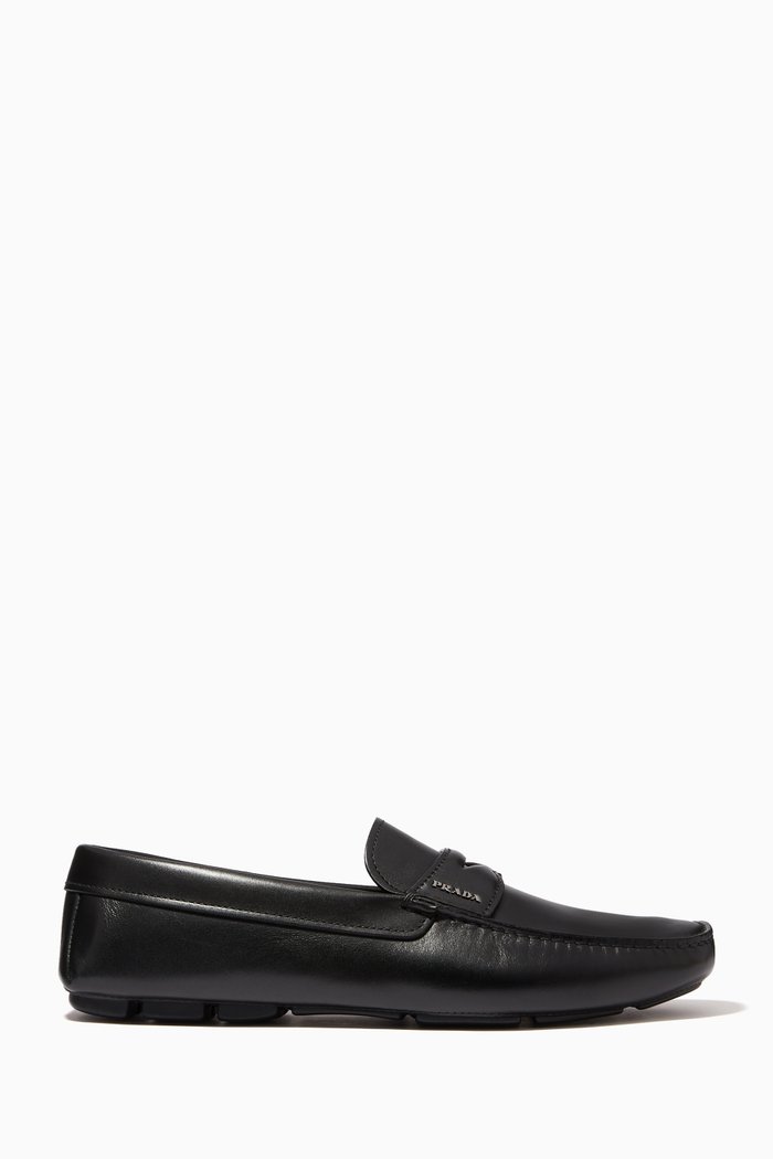 

Driving Loafers in Soft Calf Leather, Black