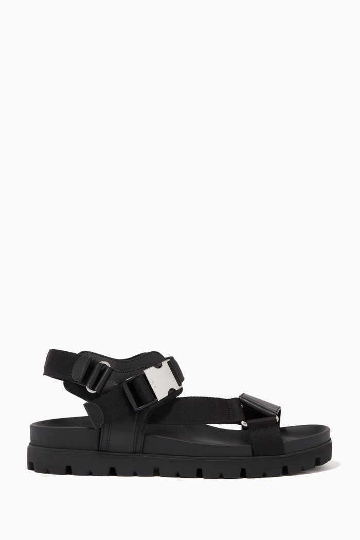 

Nomad Sandals in Leather & Nylon, Black
