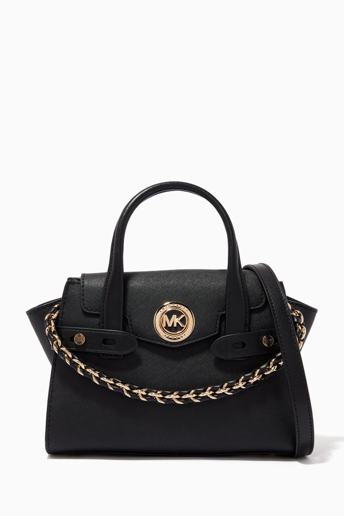 

Carmen Extra-Small Satchel in Saffiano Leather, Black